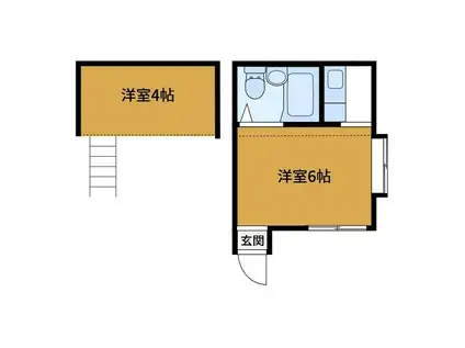 第6コーポ稲垣(ワンルーム/2階)の間取り写真