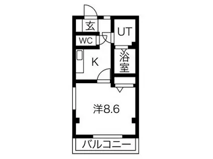 アートオン 東刈谷II(1K/3階)の間取り写真
