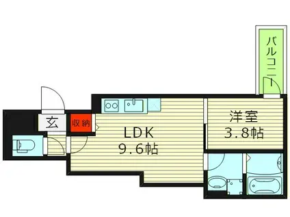 G.R.A.C.E(1LDK/1階)の間取り写真