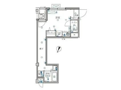 グレイスヒルズ横浜(1K/5階)の間取り写真