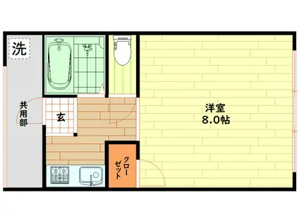 奥内土佐堀西マンション(ワンルーム/4階)の間取り写真