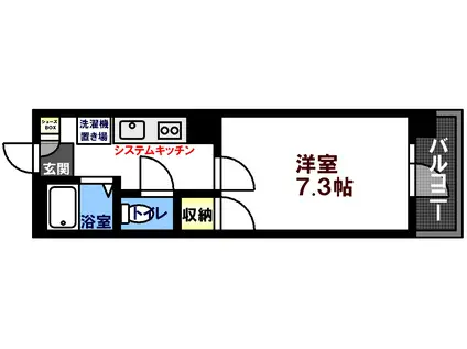 ルアール国光(1K/6階)の間取り写真