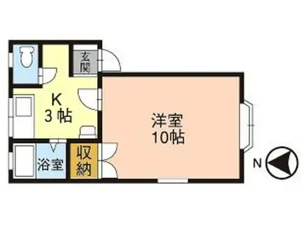 マーセルコスモス(1K/1階)の間取り写真