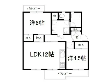男山第四311棟(2LDK/3階)の間取り写真