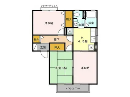 ヴィラ栗本(3K/2階)の間取り写真