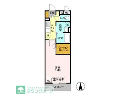 グレイスコート(1K/3階)の間取り写真