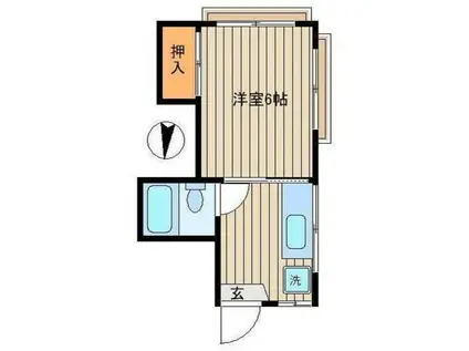 ポラリス(1K/2階)の間取り写真