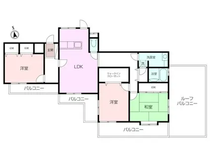 ライオンズプラザ久里浜(3LDK/8階)の間取り写真