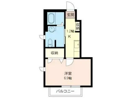 MSハイツ(1K/1階)の間取り写真