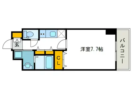 エスリード弁天町南(1K/7階)の間取り写真