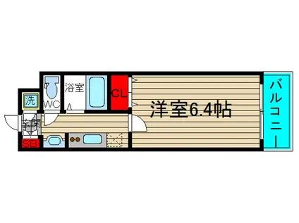 ヴィエント ヴェルテ(1K/7階)の間取り写真