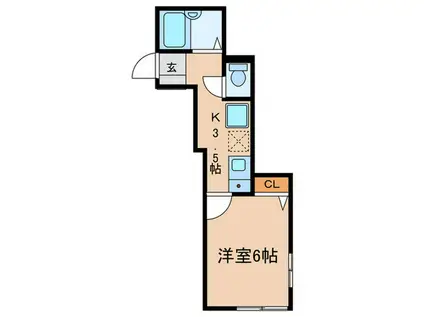 α-CREST(1K/1階)の間取り写真