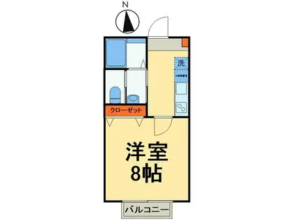 フォーシーズンズ南柏(1K/1階)の間取り写真