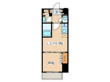HAMACHO APARTMENTS(1LDK/11階)の間取り写真