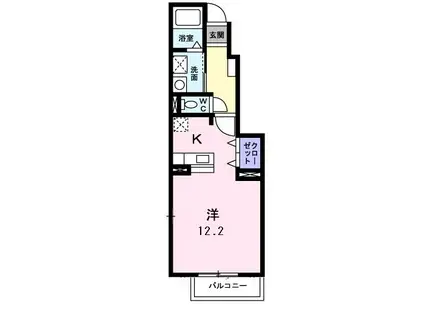 スリール ダンジュI(1K/1階)の間取り写真