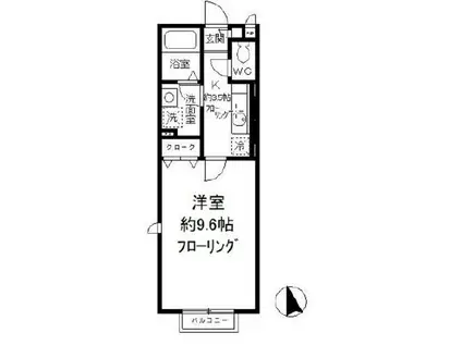 サクラアヴェニュー(1K/2階)の間取り写真