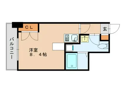 メモリアル博多(ワンルーム/3階)の間取り写真