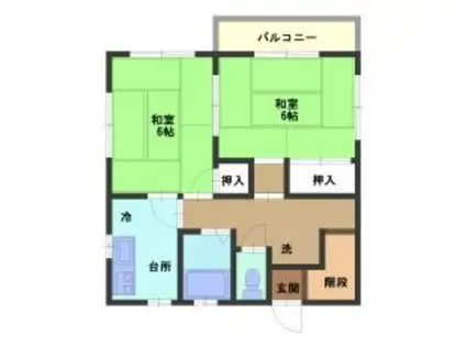 松島コーポ(2K/1階)の間取り写真