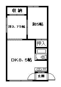 COCO724A(2DK/1階)の間取り写真