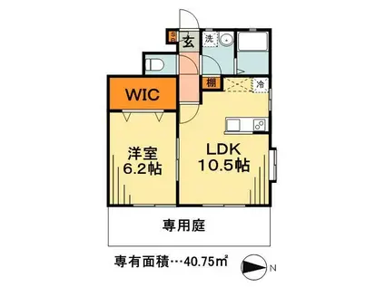 メゾンドゥフレディ(1LDK/1階)の間取り写真