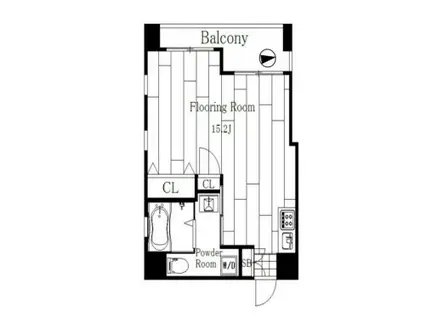 JR山手線 新大久保駅 徒歩2分 13階建 築18年(ワンルーム/9階)の間取り写真