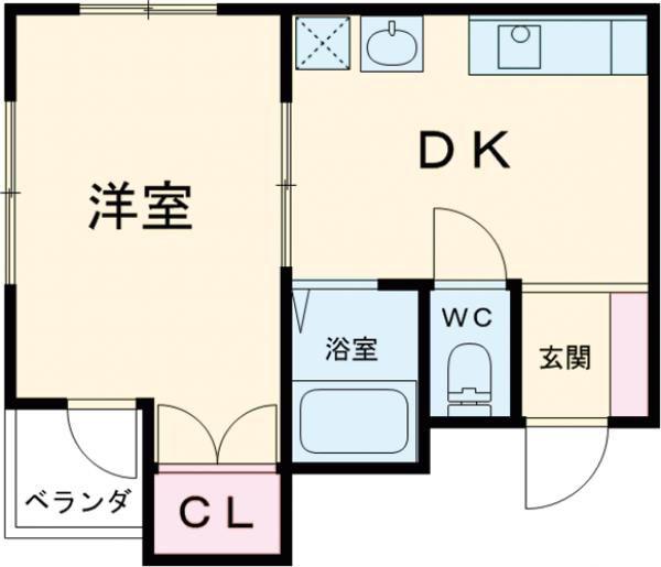 メゾンアンシャンテ(1DK/3階)の間取り写真