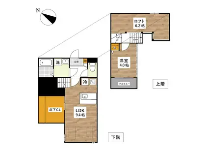 ADC菊池市役所通ベルヴィルIV(1LDK/1階)の間取り写真