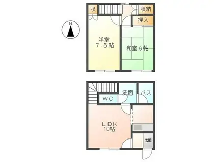 ローゼンハイム上野(2LDK/1階)の間取り写真