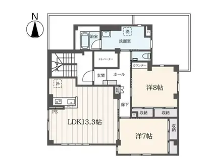グランドール参宮橋(2LDK/2階)の間取り写真