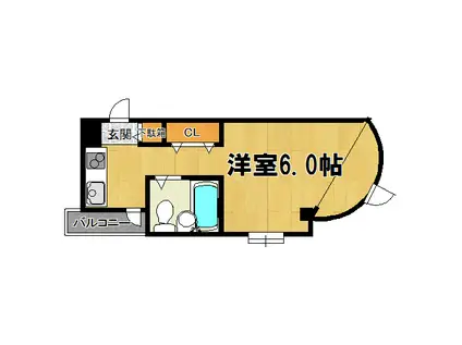 ハイムクロードIII(ワンルーム/3階)の間取り写真