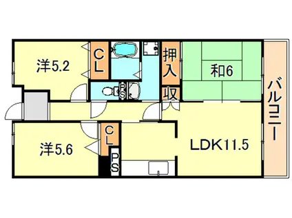 アメニティコート西明3号棟(3LDK/5階)の間取り写真
