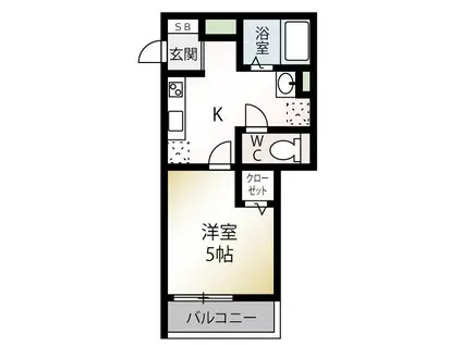 MQUARTO坂戸(1K/2階)の間取り写真