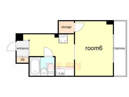 ドゥエルミユキ(1K/3階)の間取り写真