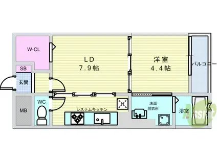 パル池田 1(1LDK/1階)の間取り写真
