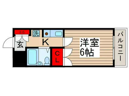リーブル北小金(1K/3階)の間取り写真