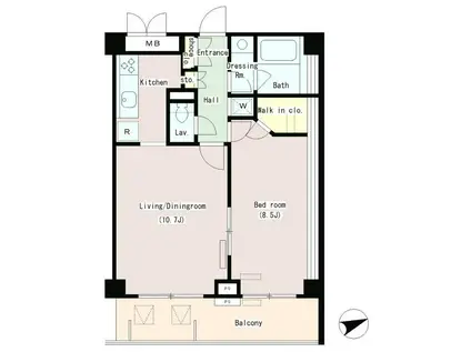 パークプレイス三田(1LDK/3階)の間取り写真