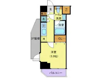 プレミアムキューブ新中野(1K/3階)の間取り写真