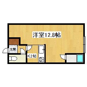 Jアルマーニ(1DK/2階)の間取り写真