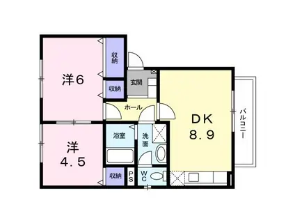 レモナ光台(2DK/2階)の間取り写真