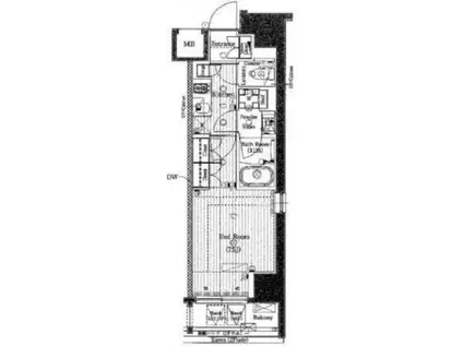プレールドゥーク西浅草(1K/7階)の間取り写真