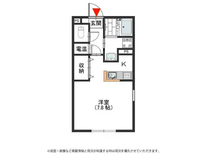 ボンヌシャンス(1K/1階)の間取り写真