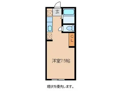 センチュリーウィル(ワンルーム/1階)の間取り写真