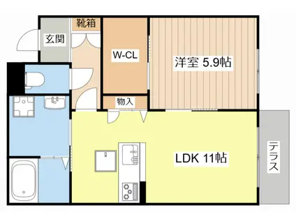 DAINAK T(1LDK/1階)の間取り写真
