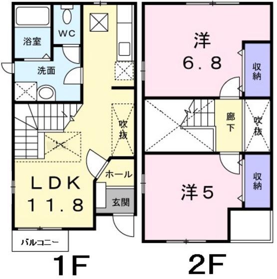 JELLYビ-ンズ(2LDK/1階)の間取り写真