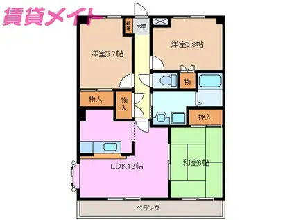 フェアーフィールドイン(3LDK/1階)の間取り写真