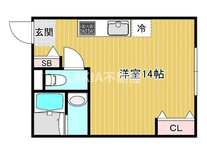 グラート(ワンルーム/3階)の間取り写真