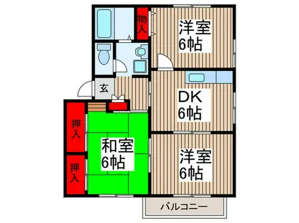 ルミエール(3DK/2階)の間取り写真