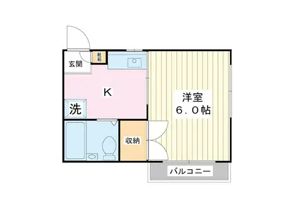 エステートマリーナ(1K/2階)の間取り写真