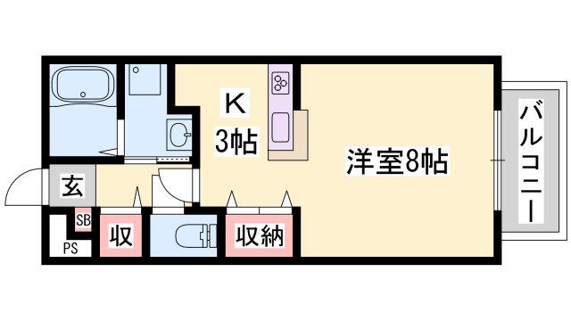 エミネンス堂本(1K/1階)の間取り写真
