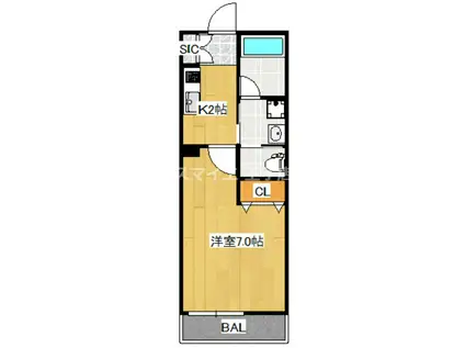 エトワール下丸子(1K/1階)の間取り写真